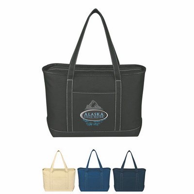 Large Cotton Canvas Yacht Tote Bag