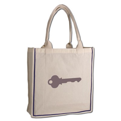 Fancy Shopper Bag w/ Color Stripe