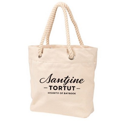 14 Oz. Cotton Canvas Tote With Rope Handles